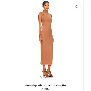 ISO AFRM Women's Saddle Midi Dress in Saddle (Tan)